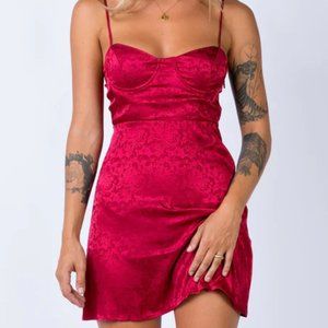 Princess Polly Diva Mini Dress Deep Red - Size 2